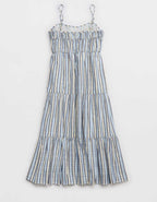 Aerie Striped Tiered Maxi Dress