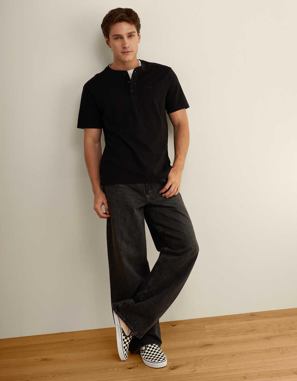 AE Short-Sleeve Henley T-Shirt