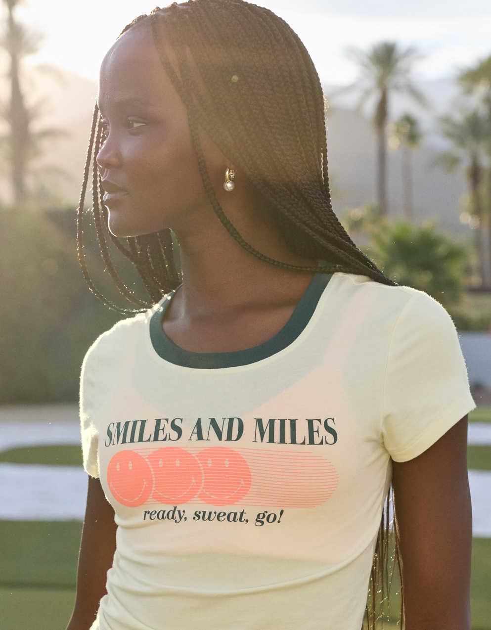 OFFLINE By Aerie | Smiley® Let's Stretch Ringer T-Shirt