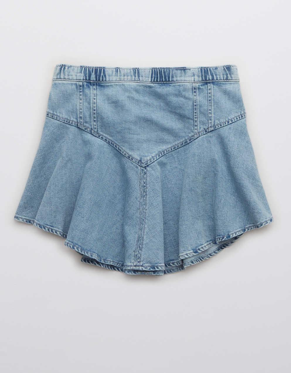 Aerie 데님 서클 미니 스커트