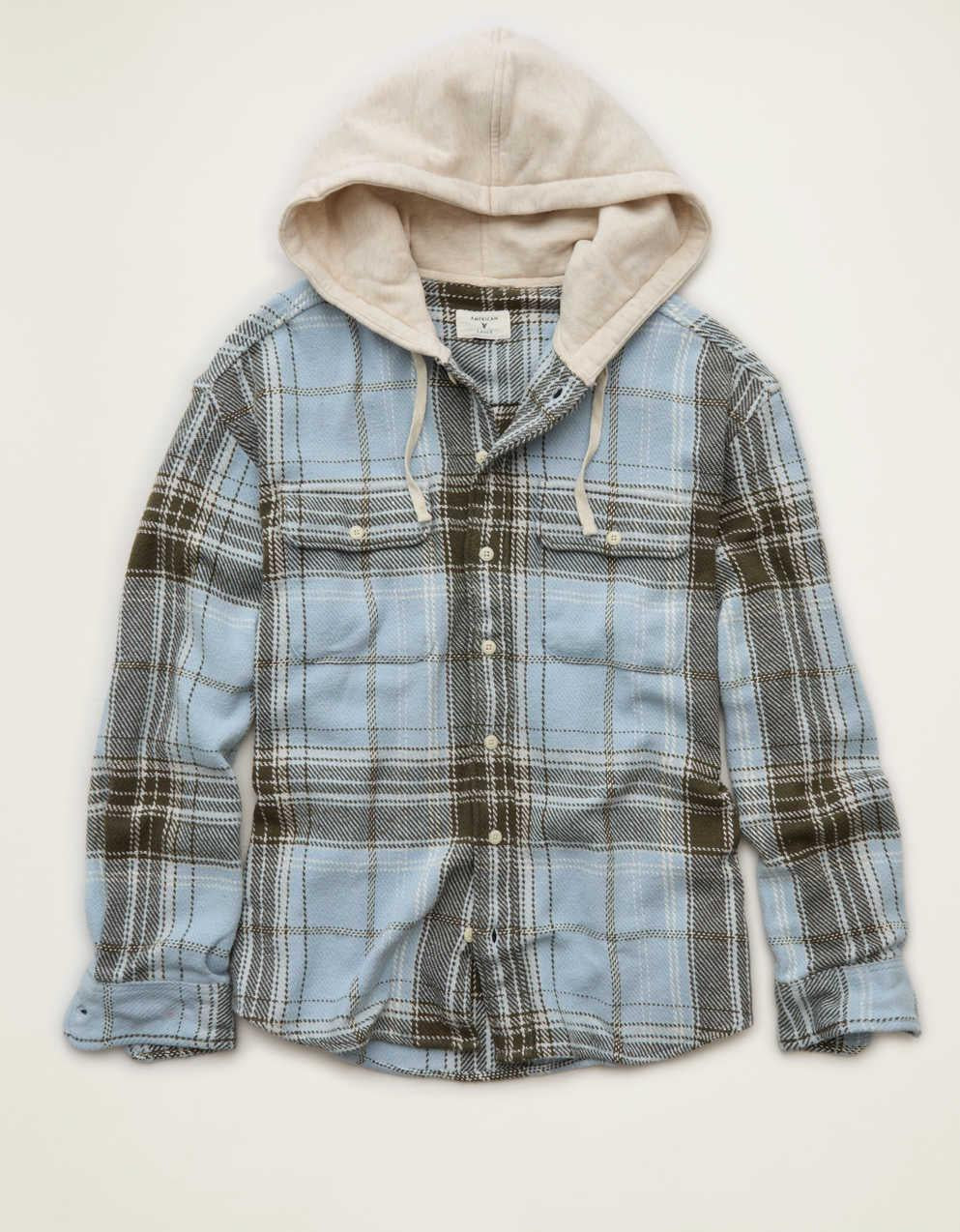 AE Relaxed Fit Hooded Flannel