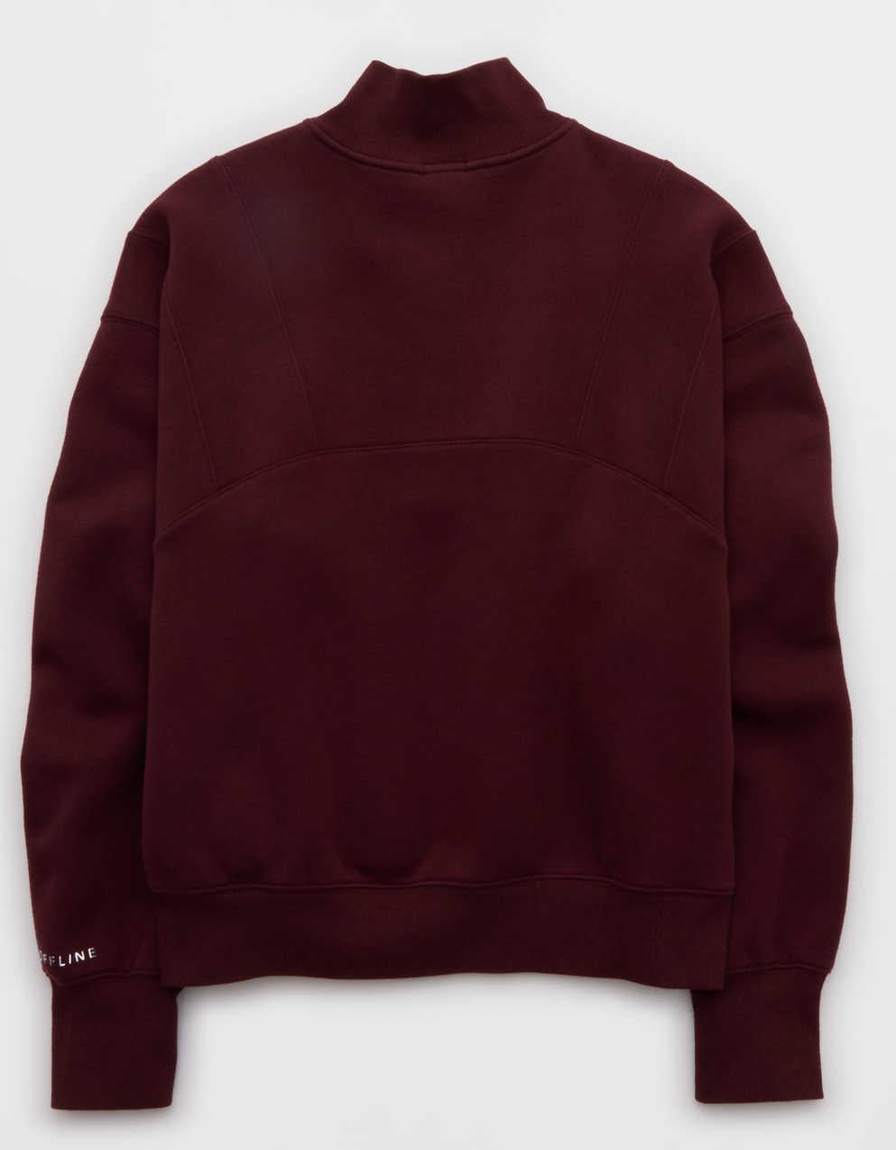 OFFLINE By Aerie Cloud Fleece Seamed Quarter Zip Sweatshirt
