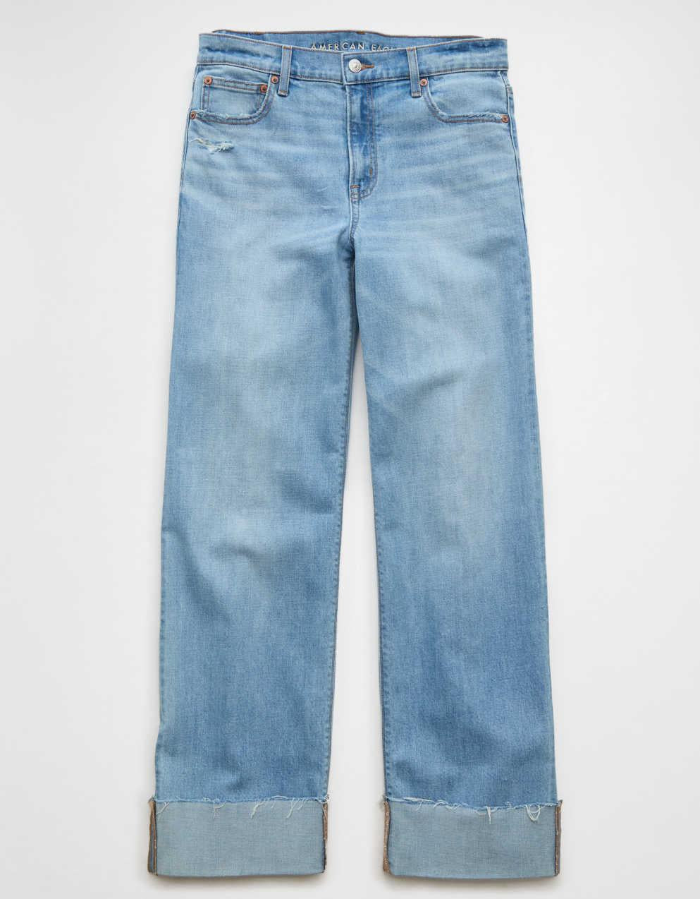AE Stretch High-Waisted Stovepipe Cuffed Jean