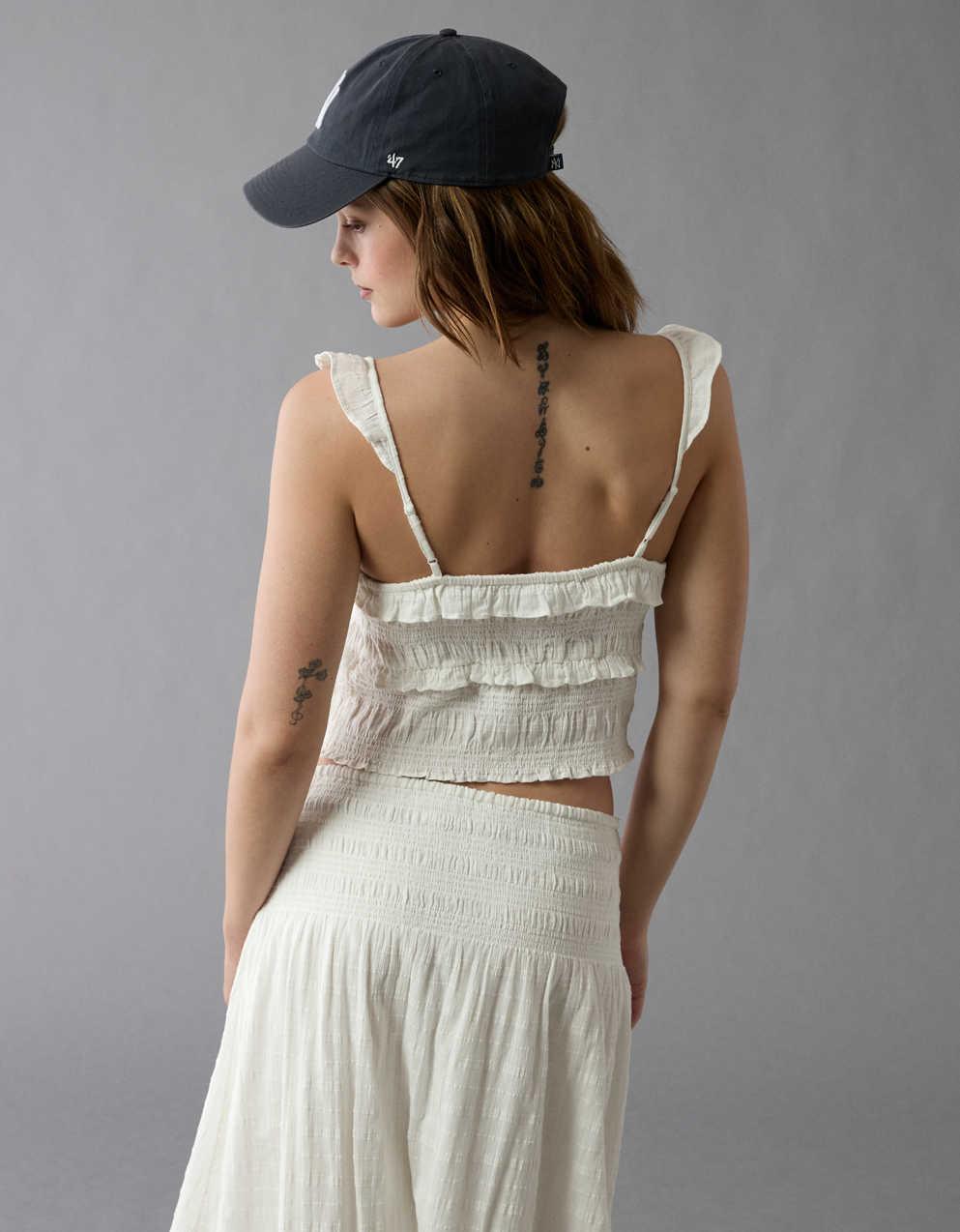 AE Smocked Ruffle Tank Top