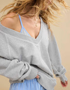 Aerie 다운타임 브이넥 스웨트셔츠