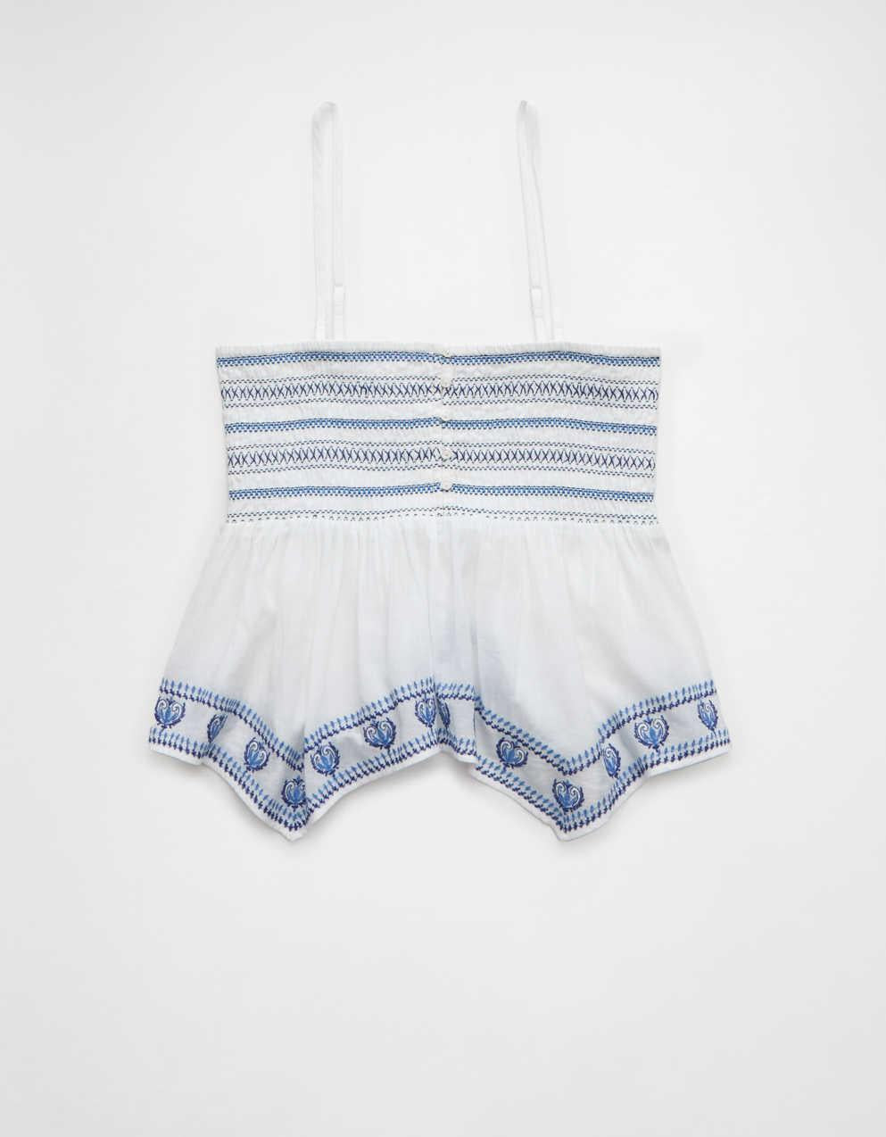 AE Handkerchief Hem Smocked Babydoll Tube Top