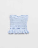 Aerie Peplum Sweater Tube Top