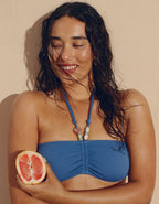 Aerie Pique Ruched Bandeau Bikini Top