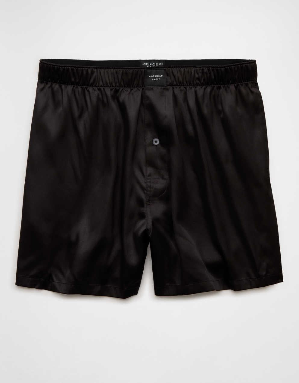 AEO Men's Solid Satin Pocket Boxer Short
