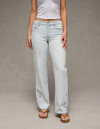 AE High-Waisted Embroidered Floral Stovepipe Jean