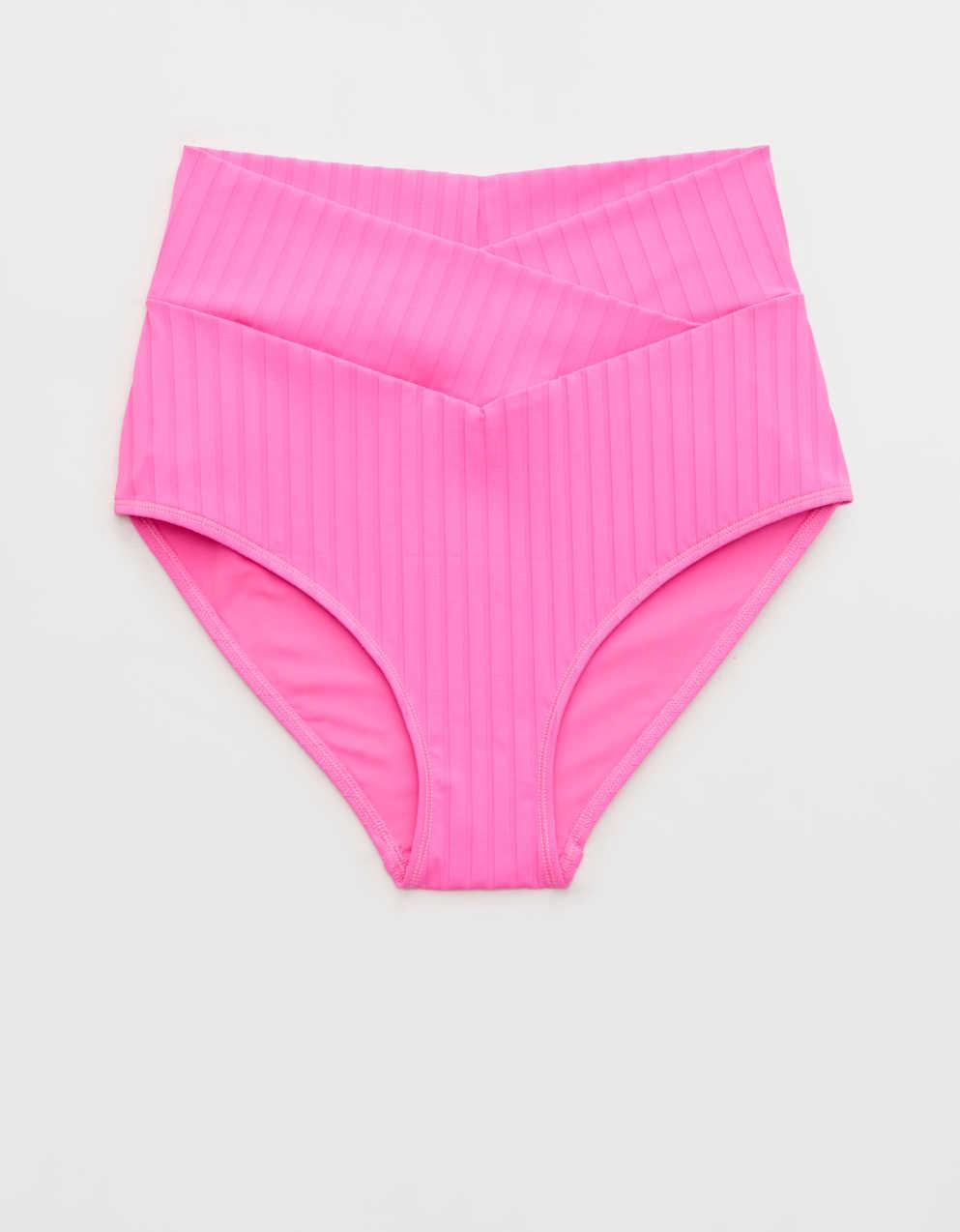 Aerie 립 하이 웨이스트 풀 커버 비키니 하의