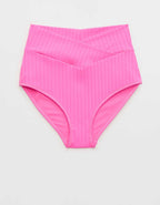 Aerie 립 하이 웨이스트 풀 커버 비키니 하의