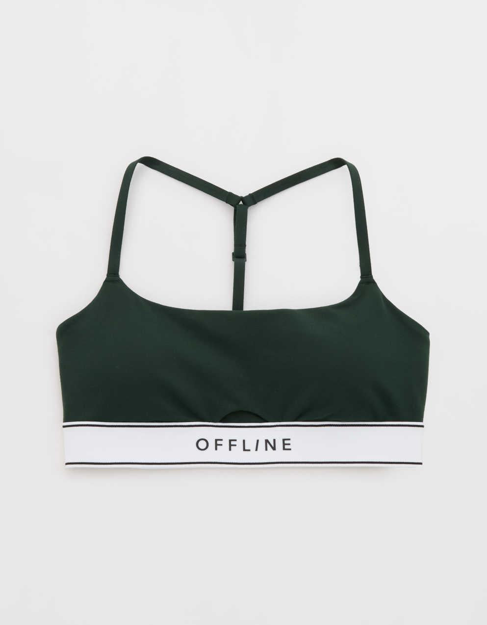 OFFLINE by Aerie The Hugger 로고 엘라스틱 스포츠 브라