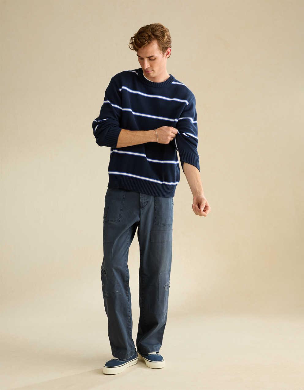 AE Striped Crew Neck Sweater