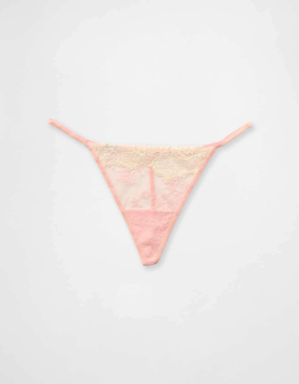 레이스 스트링 끈 속옷 뽐내기