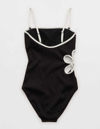 Aerie 데이지 반도 풀 커버 리브 원피스 수영복