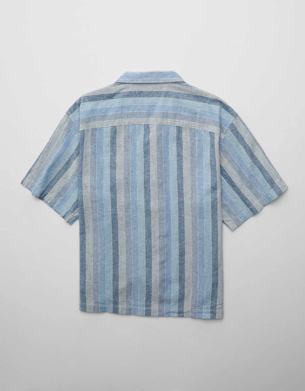 AE Poolside Linen-Blend Button-Up Shirt