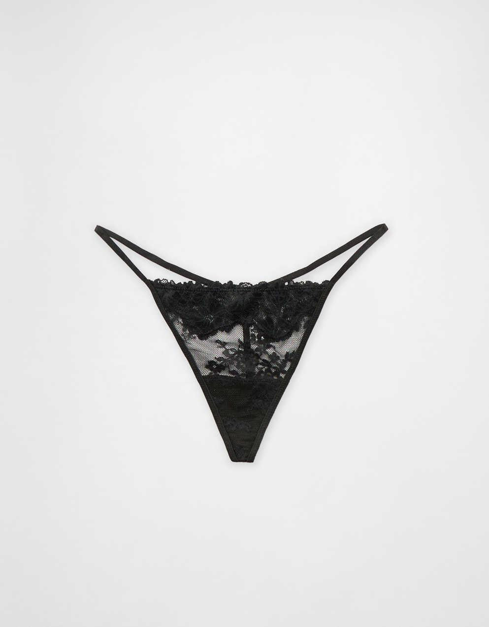 레이스 스트링 끈 속옷 뽐내기