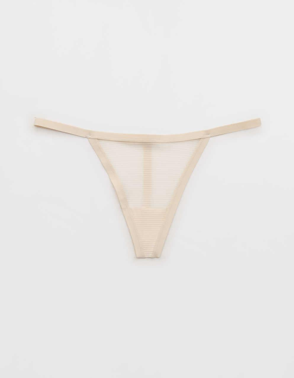 SMOOTHEZ Sheer Stripe Thong Underwear