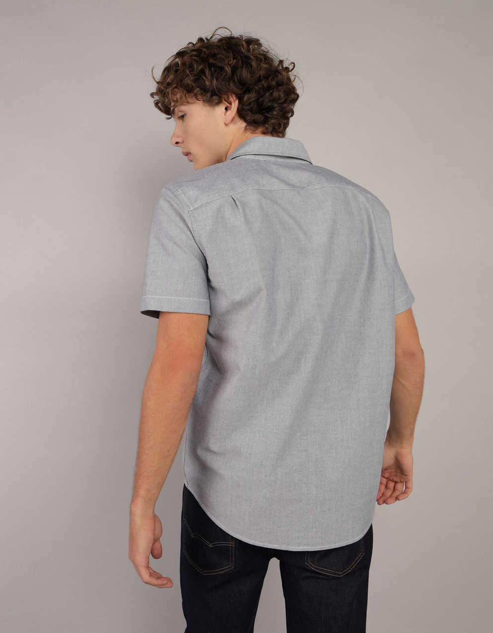 AE Short-Sleeve Slim Fit Button-Up Shirt