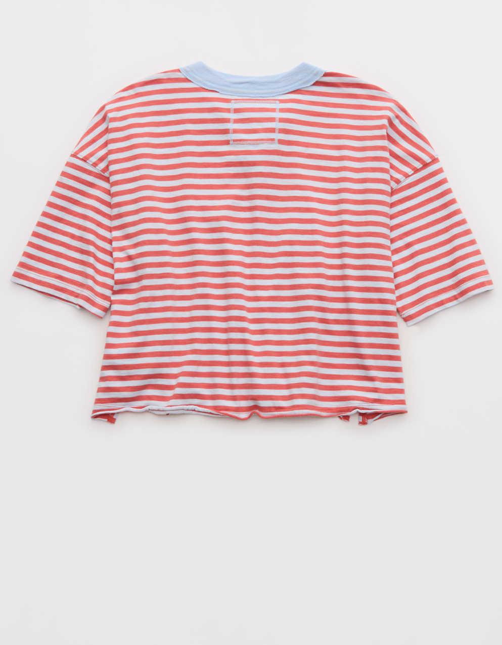 Aerie 리믹스 헨리 크롭 티셔츠