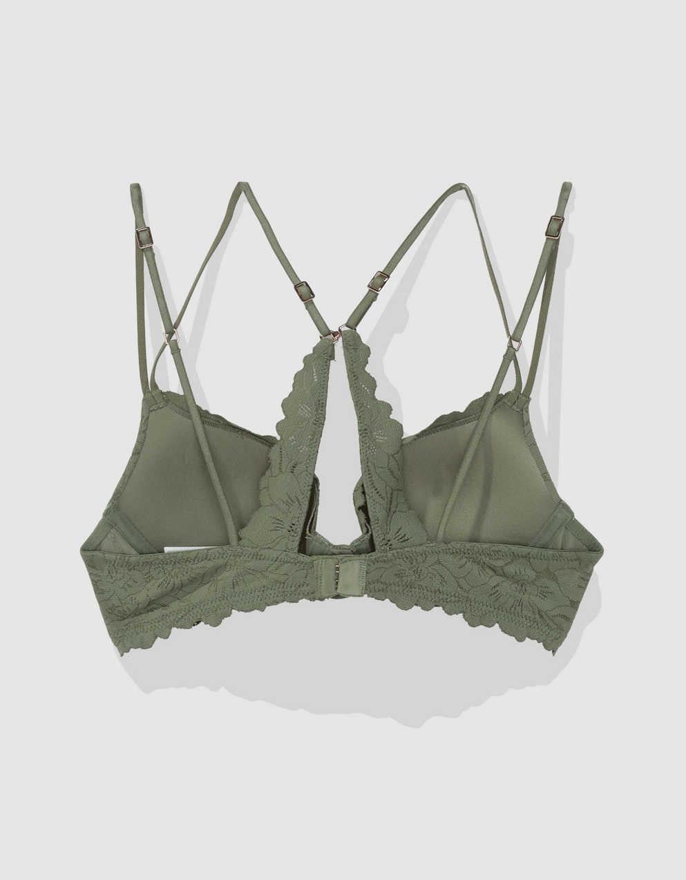 로즈 레이스 데미 푸시업 브라 뽐내기